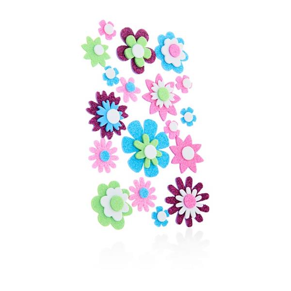 CRAFTY BITZ 3D POP UP FOAM STICKERS - FLOWERS & BUTTERFLIES 2 ASST.