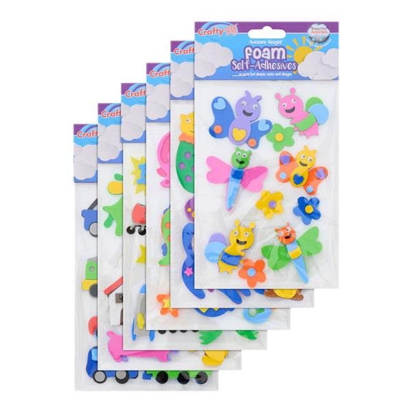 CRAFTY BITZ 3D POP UP FOAM STICKERS 6 ASST
