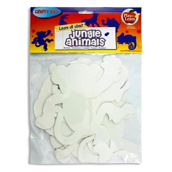 * CRAFTY BITZ PKT.15 CUT OUTS - JUNGLE ANIMALS