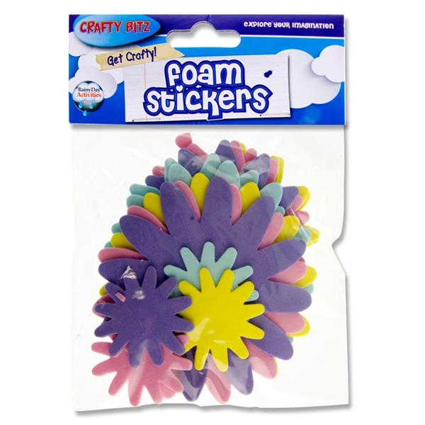 CRAFTY BITZ PKT.14 FOAM SELF ADHESIVES  STICKERS - PETALS