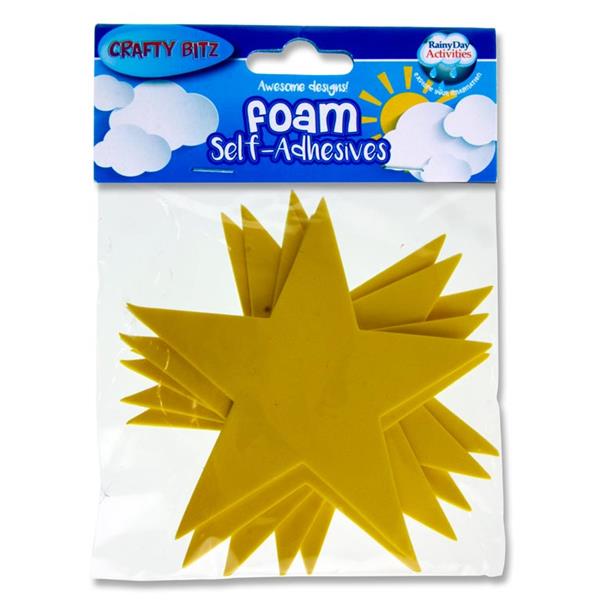 CRAFTY BITZ PKT.6 FOAM SELF ADHESIVES STICKERS - STARS