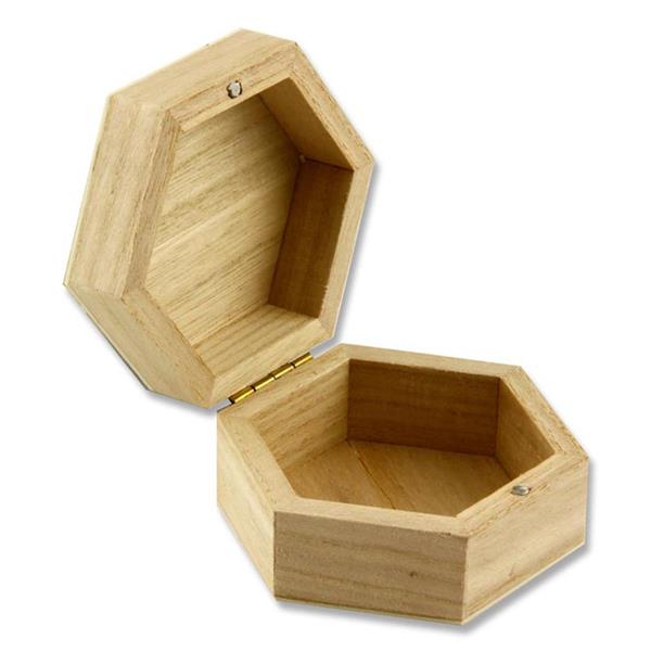 ICON CRAFT 90x45mm WOODEN BOX - HEXAGON