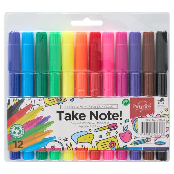 PROSCRIBE PKT.12 WASHABLE JUMBO MARKERS