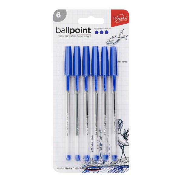 PROSCRIBE CARD 6 BALL PENS - BLUE
