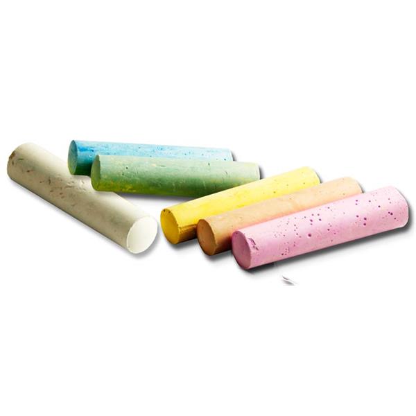 WORLD OF COLOUR BOX 6 JUMBO SIDEWALK CHALK - COLOURED