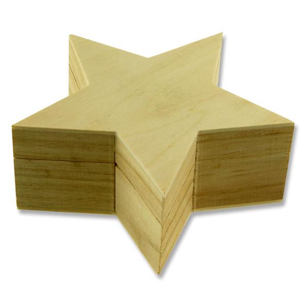 ICON 125x125x53mm WOODEN BOX - STAR