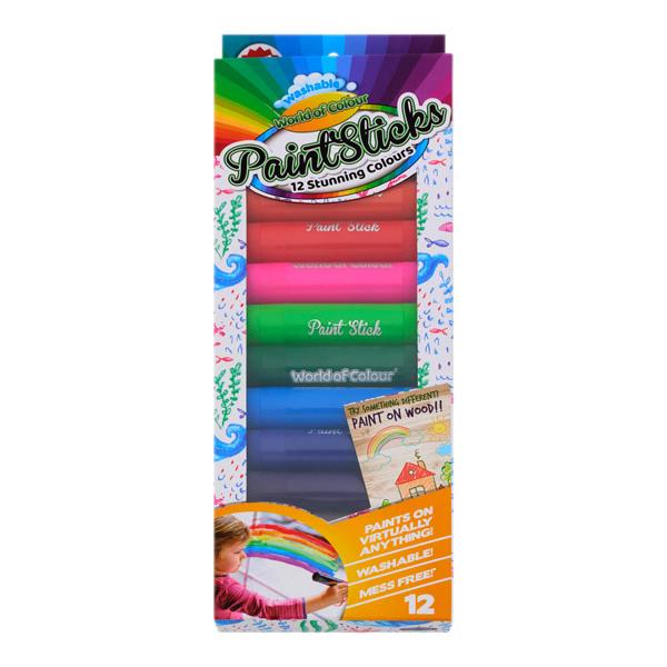 WORLD OF COLOUR BOX 12x10g POSTER PAINT STICKS
