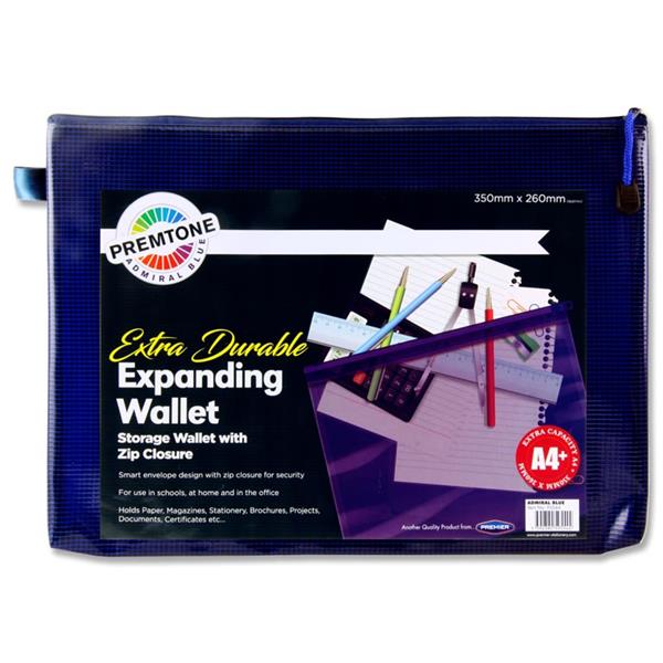 PREMTO A4+ EXTRA DURABLE EXPANDING MESH WALLET - ADMIRAL BLUE