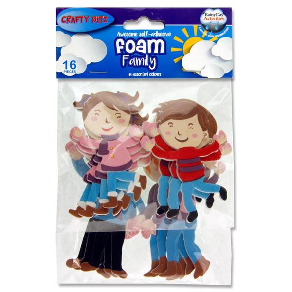 CRAFTY BITZ PKT.16 FOAM STICKERS - FAMILY