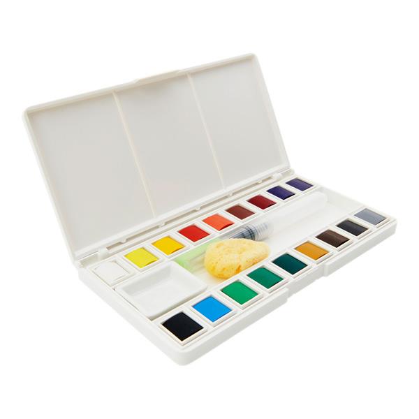 ICON 18 COLOUR WATERCOLOUR PALETTE W/WATER BRUSH PEN