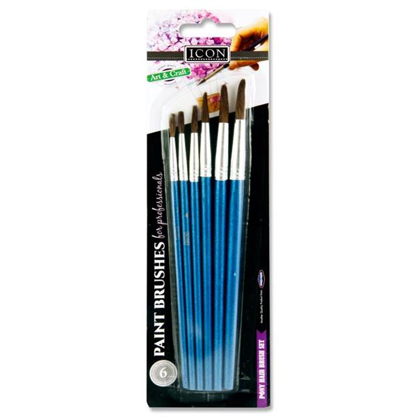 ICON CARD 6 ASST SIZE PAINT BRUSHES