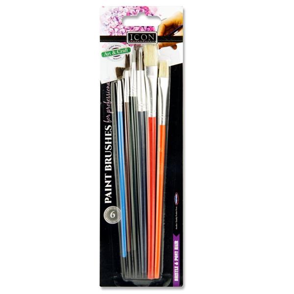 ICON CARD 6 ASSORTED SIZE PAINT BRUSH